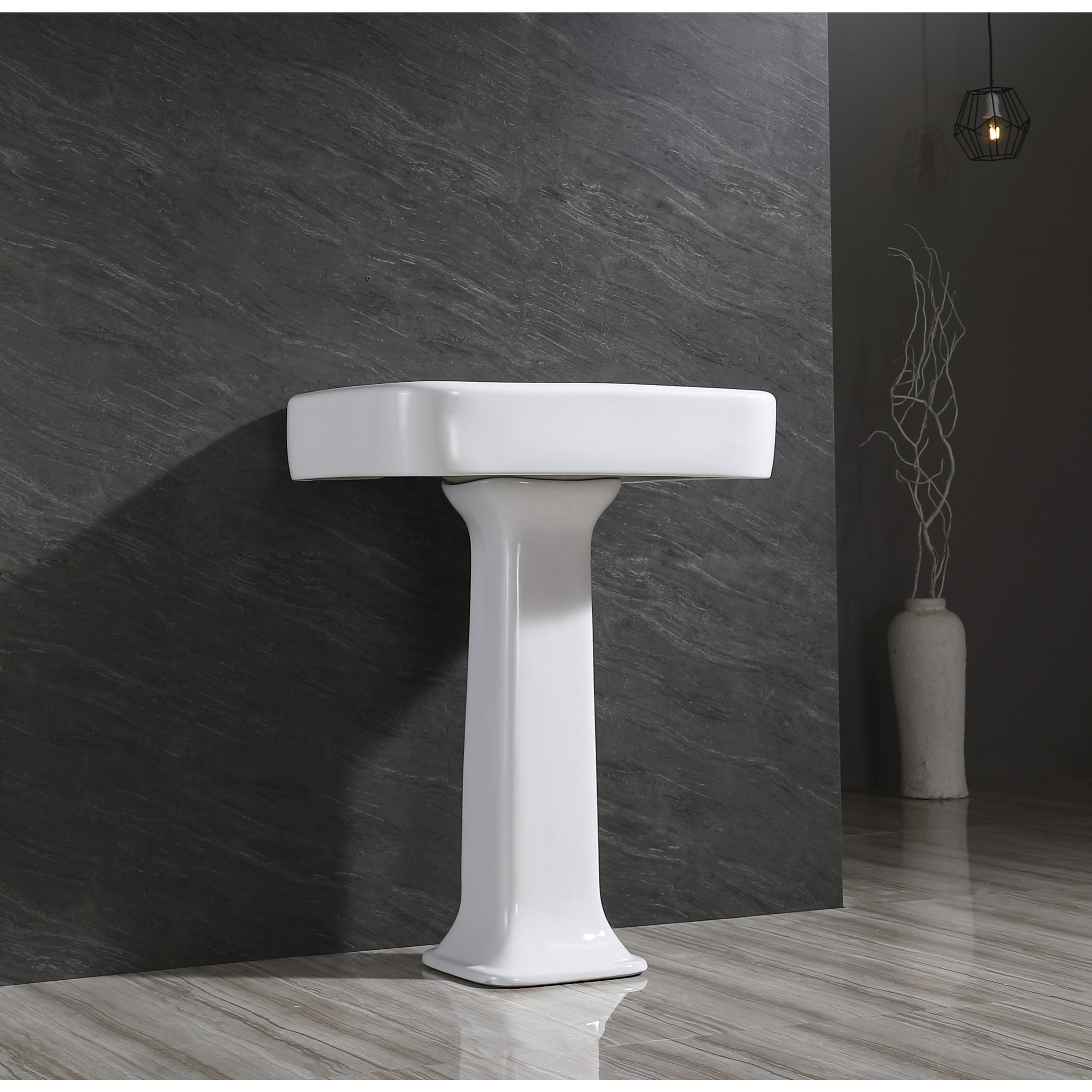 Kingston Brass VPB226P Robert Ceramic Pedestal Sink Base (VPB2268), White