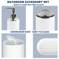 thumbnail image 5 of Bathroom Accessories Set 6 Piece Bath Ensemble with Smooth Surface Includes Soap Dispenser, Toothbrush Holder, Toothbrush Cup, Soap Dish for Decorative Countertop and Housewarming Gift, White, 5 of 6