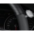 thumbnail image 3 of Funda de volante de microfibra de cuero, universal, 38 cm, antideslizante, transpirable, suave y duradera, accesorio para coche (negro), 3 of 5