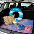 thumbnail image 2 of DISNIMO Sea Turtle Flower Printed Car Trunk Mat 29" x 39" Decorative Cargo Liner Floor Mat All Weather Trunk Protection Trimmable to Fit Heavy Duty Car Trunk Mat, 2 of 7