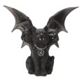 thumbnail image 4 of Decoración de Halloween estatuilla de gato negro resina oscura 3 cabezas estatuas de gato creativas, 4 of 9