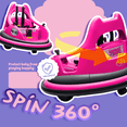 thumbnail image 7 of Xuanlur 12V Ride on Bumper Car for Toddlers, Electric Cars for Kids w/Parent Remote, Ride on Toys w/2-Speed, 2 Driving Mode, 360°Spin, Music, Lights, 5-Point Safety Belt, Pink, 7 of 7