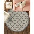 thumbnail image 5 of Unique Loom Outdoor Trellis Collection Area Rug - Moroccan (6' 1" Round Gray/Silver), 5 of 7