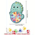 thumbnail image 4 of Set With 6 Sticky Balls And A Hook Kids Sticky Ball Dart Target Board Cartoon Animal Target Game(Foxes, Elephants, Dinosaurs) Outdoor Sports Indoor Cloth Toys Educational Board Games, 4 of 5