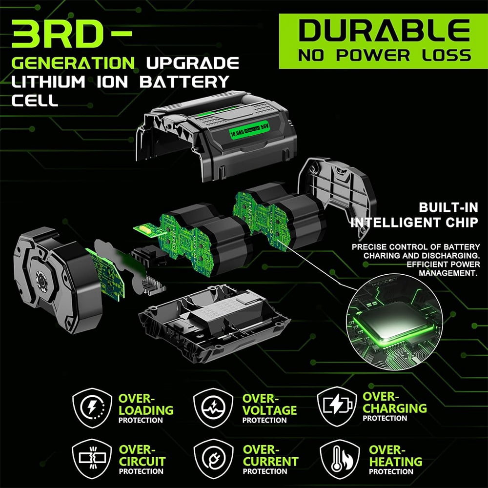 56V 10.0Ah Lithium-ion Battery For Ego 56V Ba2800T Ba4200 Ba4200t Ba5600t Ba1400t