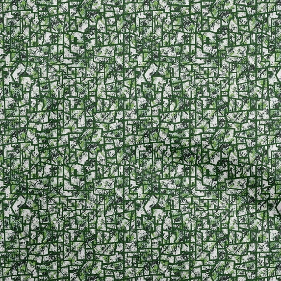oneOone Georgette Viscose Green Fabric Abstract Fabric For Sewing Printed Craft Fabric By The Yard 42 Inch Wide
