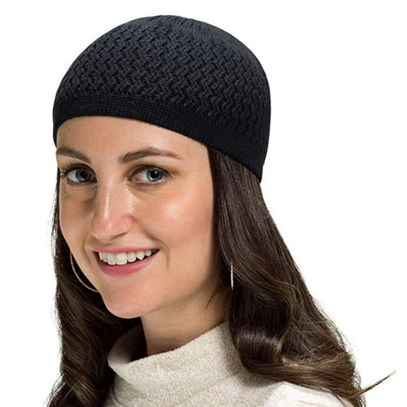 Kufi Hat Knit Crochet Hat Muslim Kufi Beanies Running Cap Helmet Liner for Women Men Indoor Outdoor