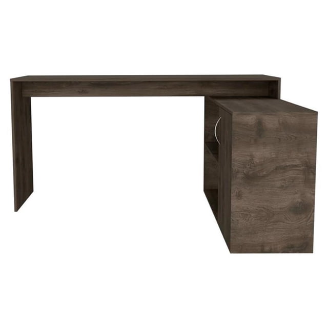 TUHOME Axis L-Shaped Desk Engineered Wood Desks in Brown