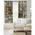 thumbnail image 3 of Blackout Curtains for Bedroom, Country Owl Room Darkening Window Drapes for Living Room, Rustic Sping Floral Botanical Postmark Thermal Insulated Grommet Curtains, 52x63 inch, 2 Panels, 3 of 9