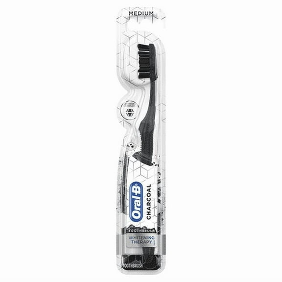 Oral-B Charcoal Medium Toothbrush, Whitening Therapy 1 Count