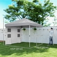 thumbnail image 3 of Outsunny 10' x 10' Pop Up Canopy Tent with Sidewall, UPF50+, Light Grey, 3 of 10