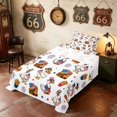 thumbnail image 3 of Manfei Funny US Flag Duck Twin Sheets, Fast Food Bedding, Red White Blue, Polka Dots Reversible 3 Pieces (1 Flat Sheet, 1 Fitted Sheet and 1 Pillowcase), 3 of 6