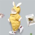 thumbnail image 2 of Vedolay Fall Coats for Kids Floral Print Long Sleeves Zipper Outdoor Clothing Yellow,80, 2 of 5