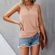 thumbnail image 5 of Workout Tank Tops Camisetas sin mangas lisas para mujer, chaleco con cordón de un solo pecho y cuello en U de color sólido, Tops con cordón de un solo lado (Pink, M), 5 of 6