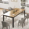 thumbnail image 4 of 71 Inch Large Rectangle Kitchen Table with Metal Legs, Round Corners,  for Dining Room, 4 of 7