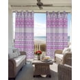 thumbnail image 2 of Purple Pink Boho Blackout Curtains for Bedroom/Living Room, Thermal Insulated Kitchen Curtains, Vintage Ethnic Tribe Abstract Art Grommet Darkening Window Treatment Drapes 52"x72"x2, 2 of 8