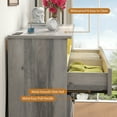 thumbnail image 5 of Winkalon Dressers for Bedroom 6 Drawer Dresser with LED Lights and Power Outlets,Gray, 5 of 9