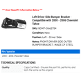 thumbnail image 2 of Left Driver Side Bumper Bracket - Compatible with 2000 - 2006 Chevy Tahoe 2001 2002 2003 2004 2005, 2 of 2