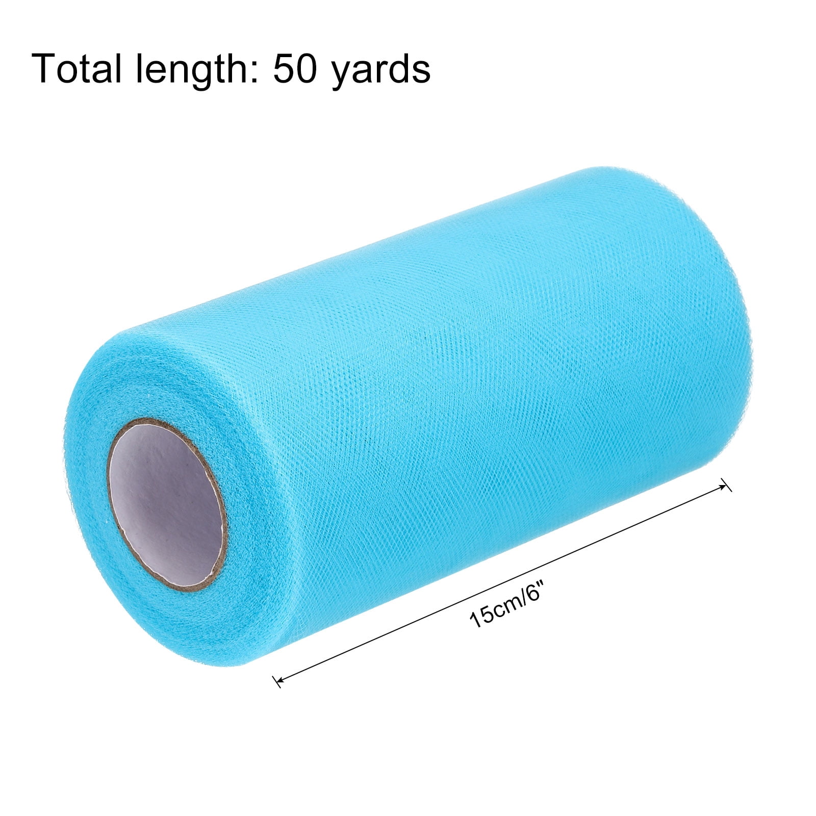 6 inch 50 Yards Tulle Ribbon Rolls Pastel Netting Fabric for Gift Wrapping Christmas Wedding, Aquamarine Blue