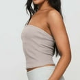 thumbnail image 5 of AherBiu Tube Tops for Women Cropped off Shoulder Sleeveless Slim Fitted Going out Top Cute Tees Shirts, 5 of 8