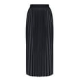thumbnail image 5 of Tumotour Summer Skirt For Women Pleated Midi Skirt High Waist Pleated Skirt Casual Chiffon Elastic Solid Color A-Line Long Skirts, 5 of 7
