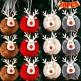 thumbnail image 2 of 20/1 piezas de adornos colgantes de alce de madera de fieltro para Navidad, lindos colgantes de decoración para árbol de Navidad con forma de reno, regalos para fiestas de Año Nuevo para niños, 2 of 5
