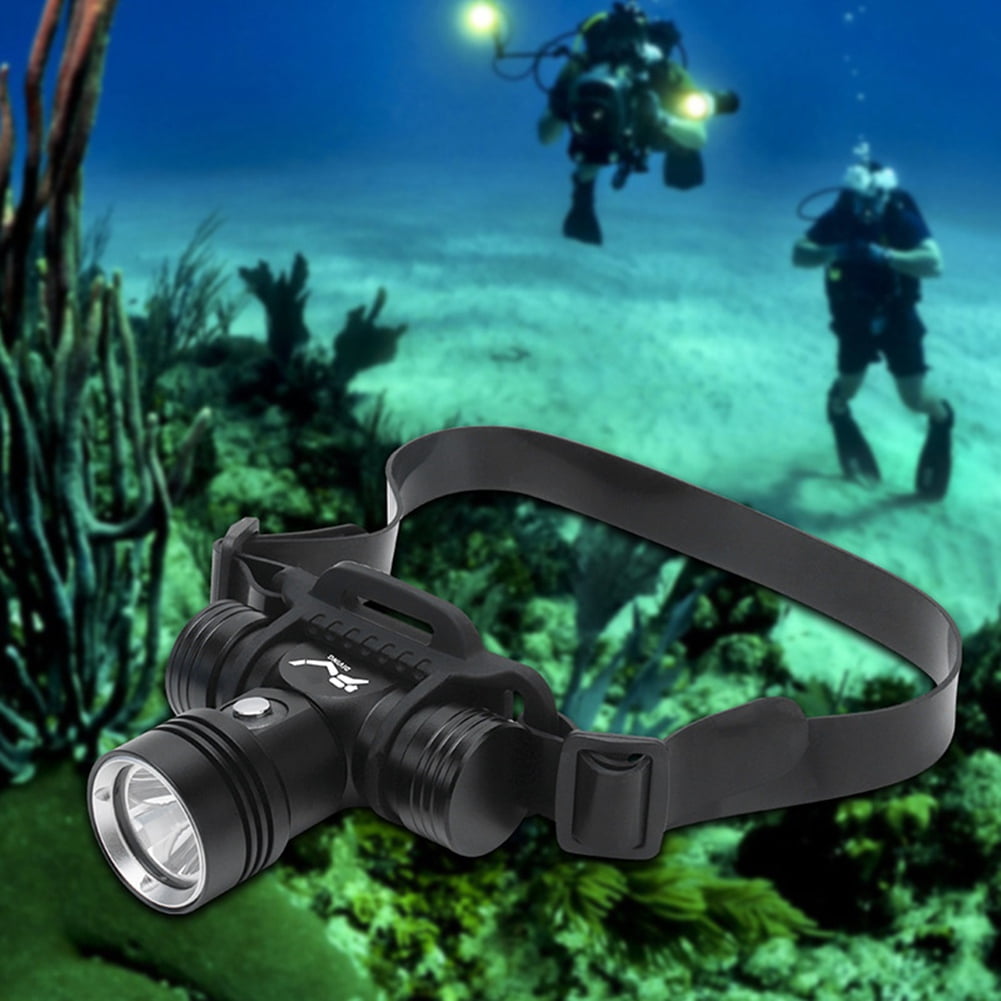 200M Diving Head Light Underwater Headlight LED Scuba Head Flashlight