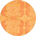 thumbnail image 1 of Ahgly Company Indoor Round Abstract Orange Modern Area Rugs, 3' Round, 1 of 4