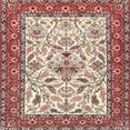 thumbnail image 1 of Ahgly Company Machine Washable Indoor Square Traditional Brown Red Area Rugs, 3' Square, 1 of 7