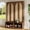 Walnut, variant on FUVellamo Rattan Hall Tree with Bench , Farmhouse Coat Rack with Shoe Cabinet , 55.1"W Entryway Tree with Hooks and Adjustable Shelf for Living Room , Black