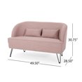 thumbnail image 6 of Noble House Nilton Fabric Upholstered Loveseat, Light Blush, 6 of 7