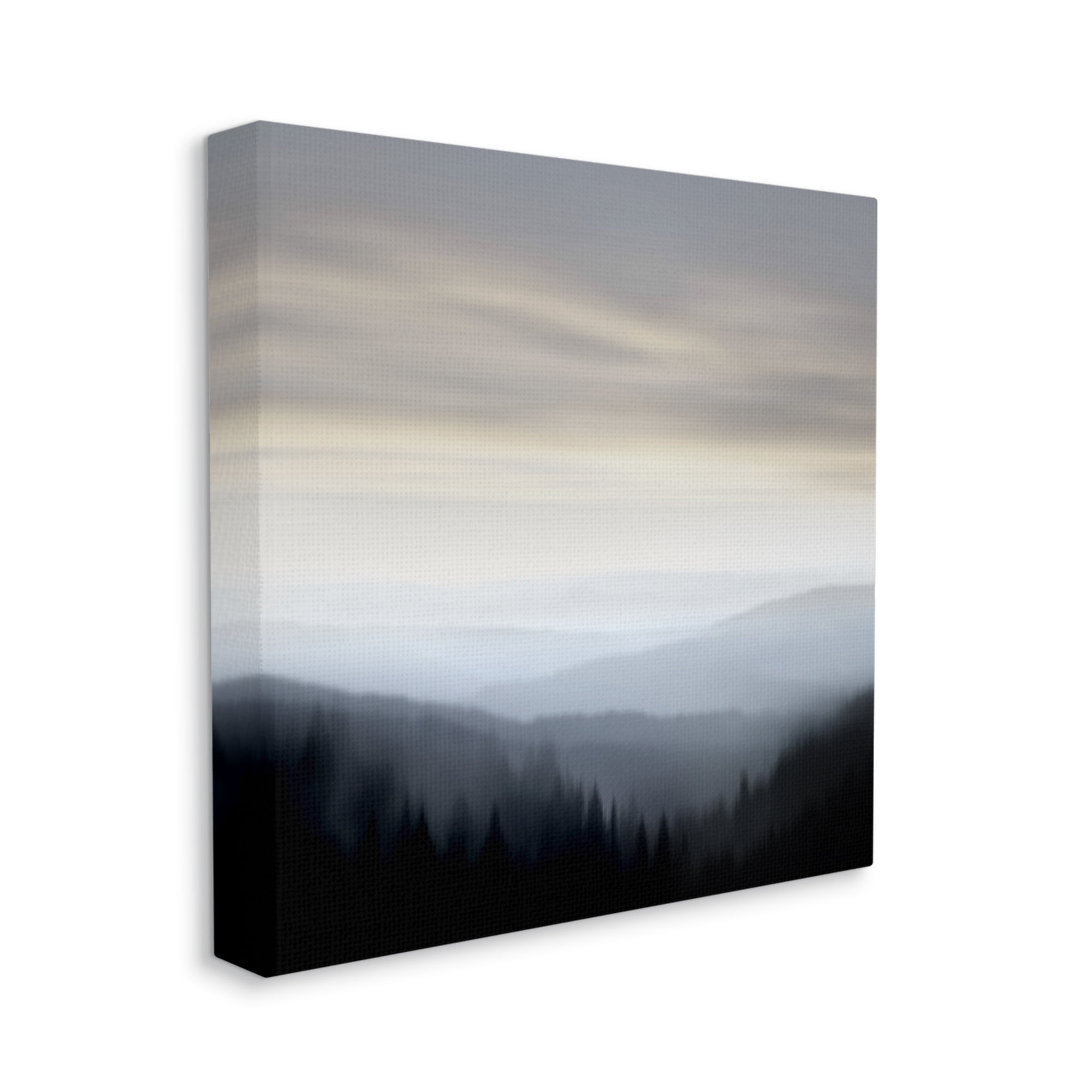 Stupell Industries Grey Mountain Range Landscape Painting Gallery Wrapped Canvas Art Print Wall Art, 36 x 36