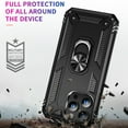 thumbnail image 2 of Dteck for Apple iPhone 15 Pro, Military Grade Armor Ring Holder Case Heavy Duty Magnetic for Car Mount Holder Shockproof TPU Bumper Hard PC Case Rotatable Ring Kickstand Cover,Black, 2 of 7