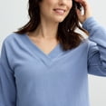 thumbnail image 3 of Women's Sonoma Goods For Life® French Terry V-Neck Sweatshirt Color: Blue Size: SMALL, 3 of 4