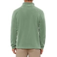 thumbnail image 3 of SUDADERA DE PULLOVER DE FLEECE DE MANGA LARGA CON MEDIA CREMALLERA Y CUELLO ALTO DE COLOR SÓLIDO PARA HOMBRE INSPIRE CHIC S GRIS VERDE, 3 of 6