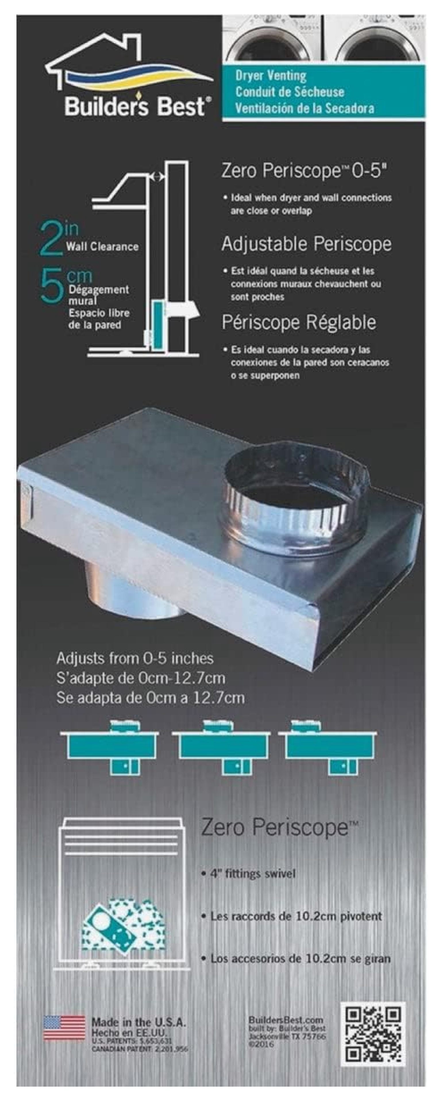 Builders Best 010175 Dryer Vent Periscope