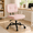 Pink, variant on Armless Drafting Chair, Ergonomic PU Leather, Adjustable Height, Lumbar Support, Swivel Rolling, Small Space Office Chair, Pink