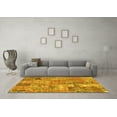thumbnail image 3 of Ahgly Company Machine Washable Indoor Rectangle Patchwork Yellow Transitional Area Rugs, 5' x 7', 3 of 4