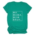 thumbnail image 3 of Camiseta holgada de manga corta con estampado de letras MA Mama Mom Bruh: estampado de letras moderno, cómoda y casual., 3 of 3