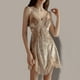 thumbnail image 1 of Camisón corto de terciopelo para mujer, con escote en V y tirantes, falda para dormir, camisón corto de poliéster para mujer, 1 of 4
