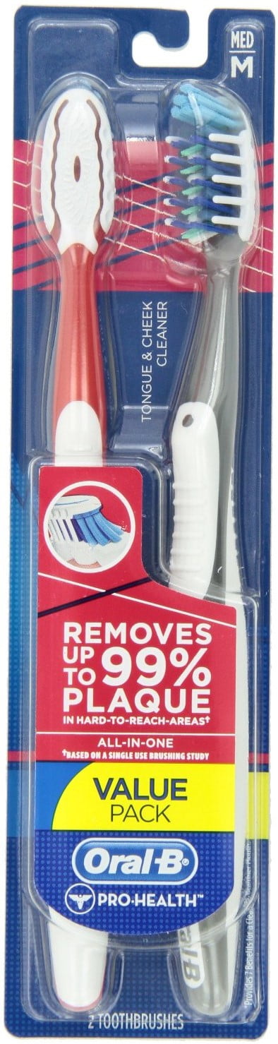 Oral-B ro-Health All-In-One Toothbrush, Medium 2 ea (Pack of 3)