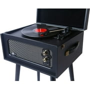 Arkrocket Discovery 3-Speed Bluetooth Record Player Retro Turntable Built-in Speakers with Legs (Black)
