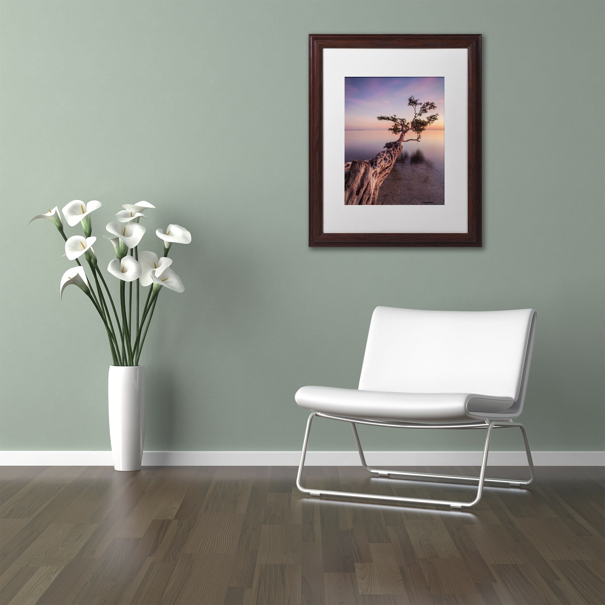 Moises Levy 'Water Tree IV' Matted Framed Art
