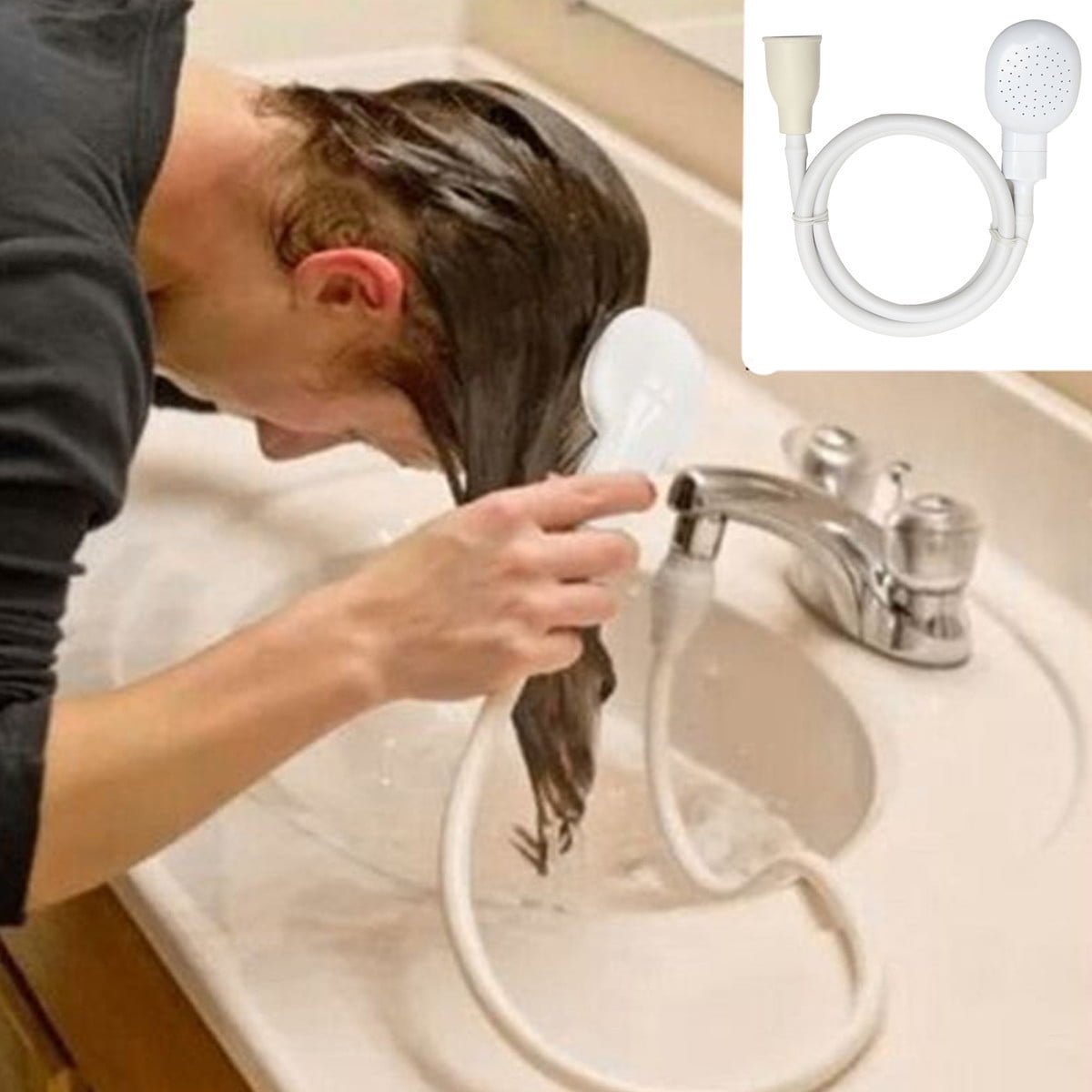 Dog Shower Head Spray Drains Strainer Hose Sink Washing Hair Pet Bath Tool New 