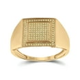 thumbnail image 4 of 10K Yellow Gold Mens Round Yellow Color Enhanced Diamond Square Cluster Ring 1/4 Cttw, Mens Size: 7-13, 4 of 4