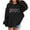 Black, variant on Kiijoy 2026 New Year Hoodie for Girls Letter Print Casual Hooded Sweatshirt Pullover Top