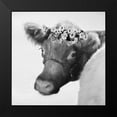 thumbnail image 2 of Deiter, Lori 15x15 Black Modern Framed Museum Art Print Titled - Brown Cow with Flowers, 2 of 5