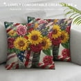 thumbnail image 3 of Chilfamy 4th of July Decorations Pillow Covers Summer Holiday Ocean Decor Sunflower with American Stars Stripes Flag Throw Pillow Case Independence Memorial Day Cushion Cover White, 3 of 5