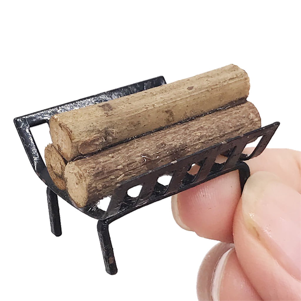 Details about   1/12 Dollhouse Furniture Metal Rack with Firewood for Fireplace_ ER