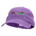 thumbnail image 2 of Santa In Transit Embroidered Washed Cotton Brass Buckle Cap - Purple OSFM, 2 of 5